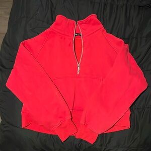 Women’s Sweatshirt Half Zipped Cropped Pullover